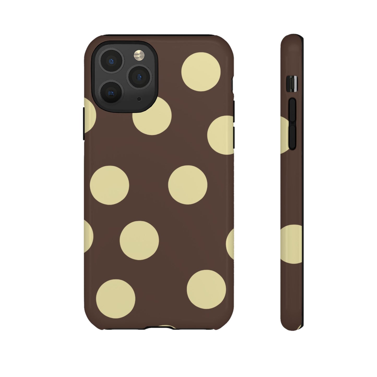 Brown & Butter Yellow Polka Dot Tough Phone Case