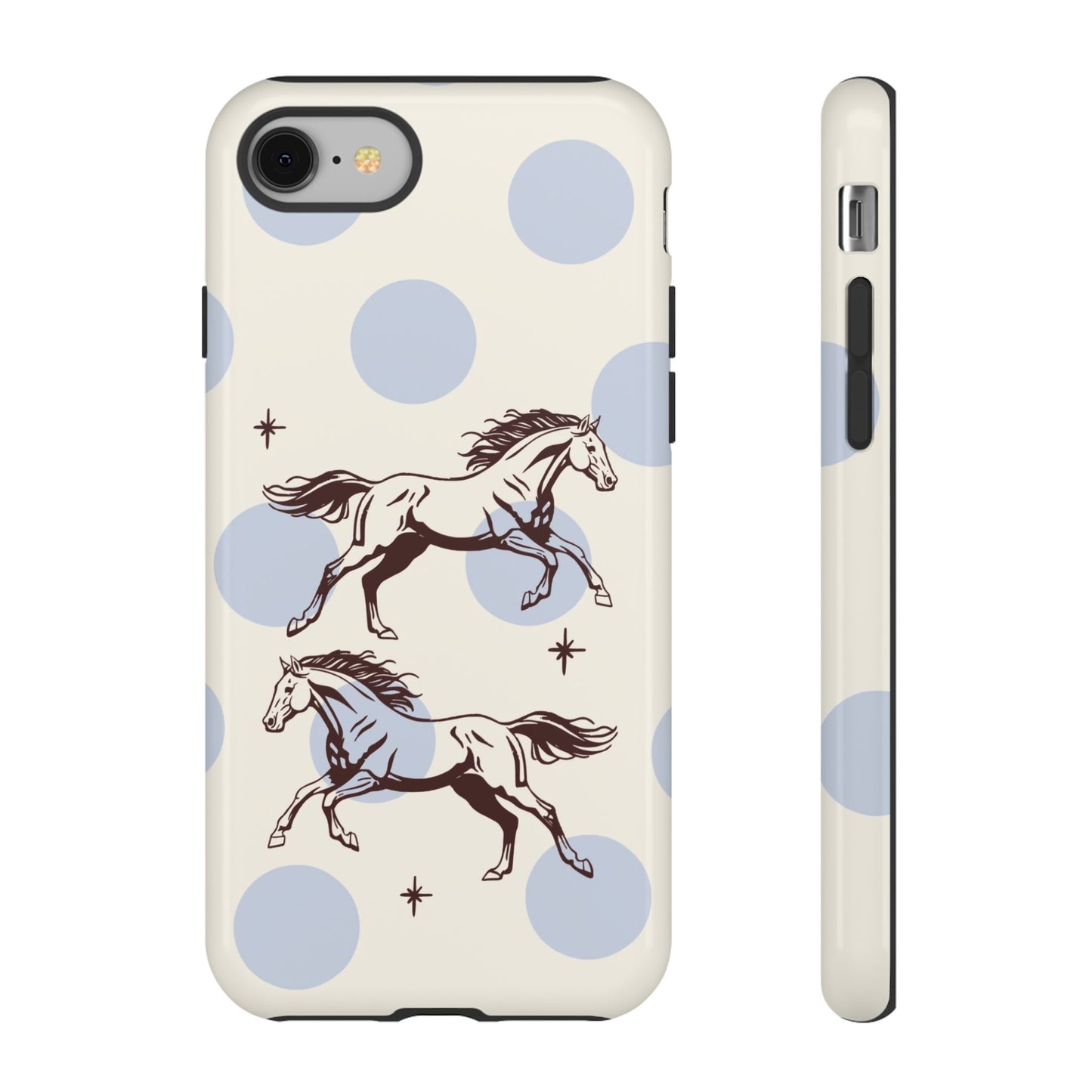 Horse Polka Dot Phone Case — Vintage Running Horses iPhone Cover