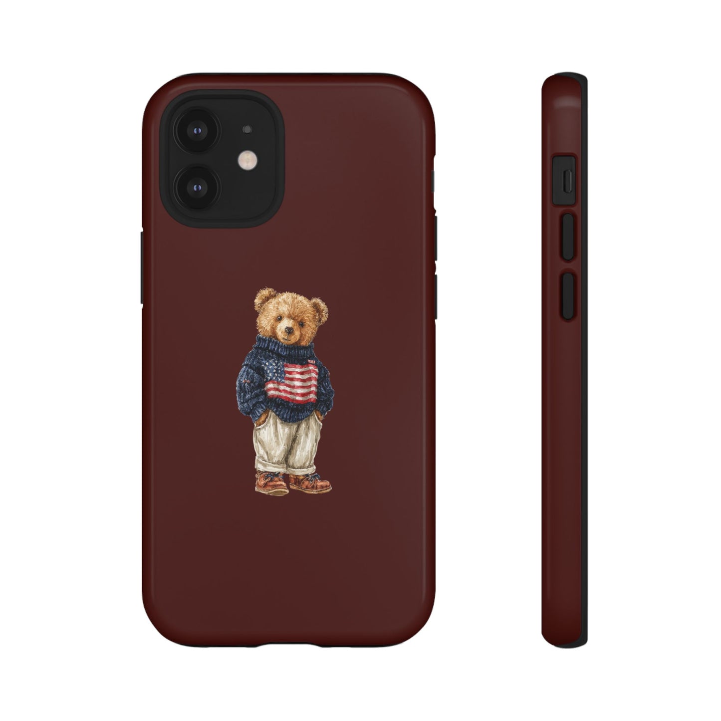 Teddy Bear in American Flag Sweater Tough Phone Case