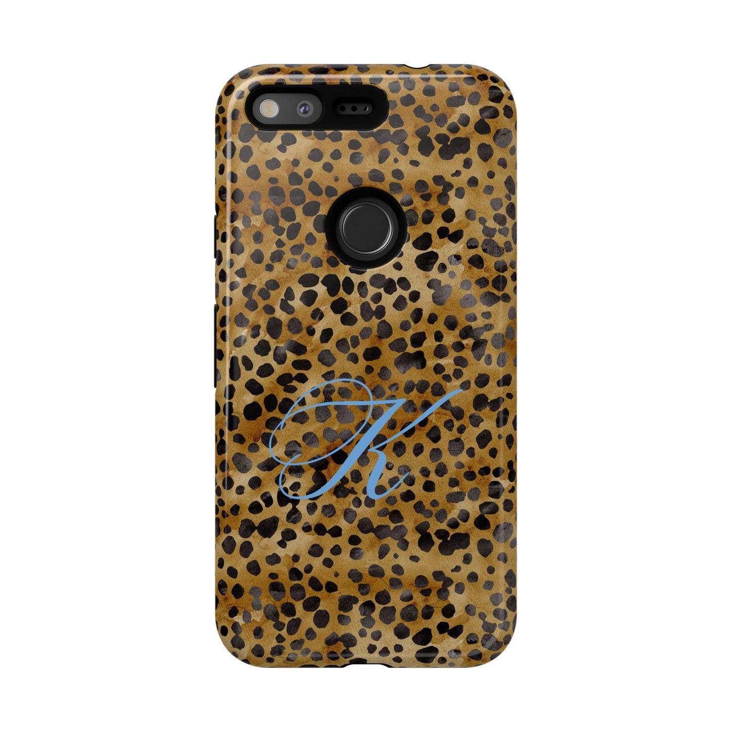 Personalized Initial Leopard Monogram Tough Case
