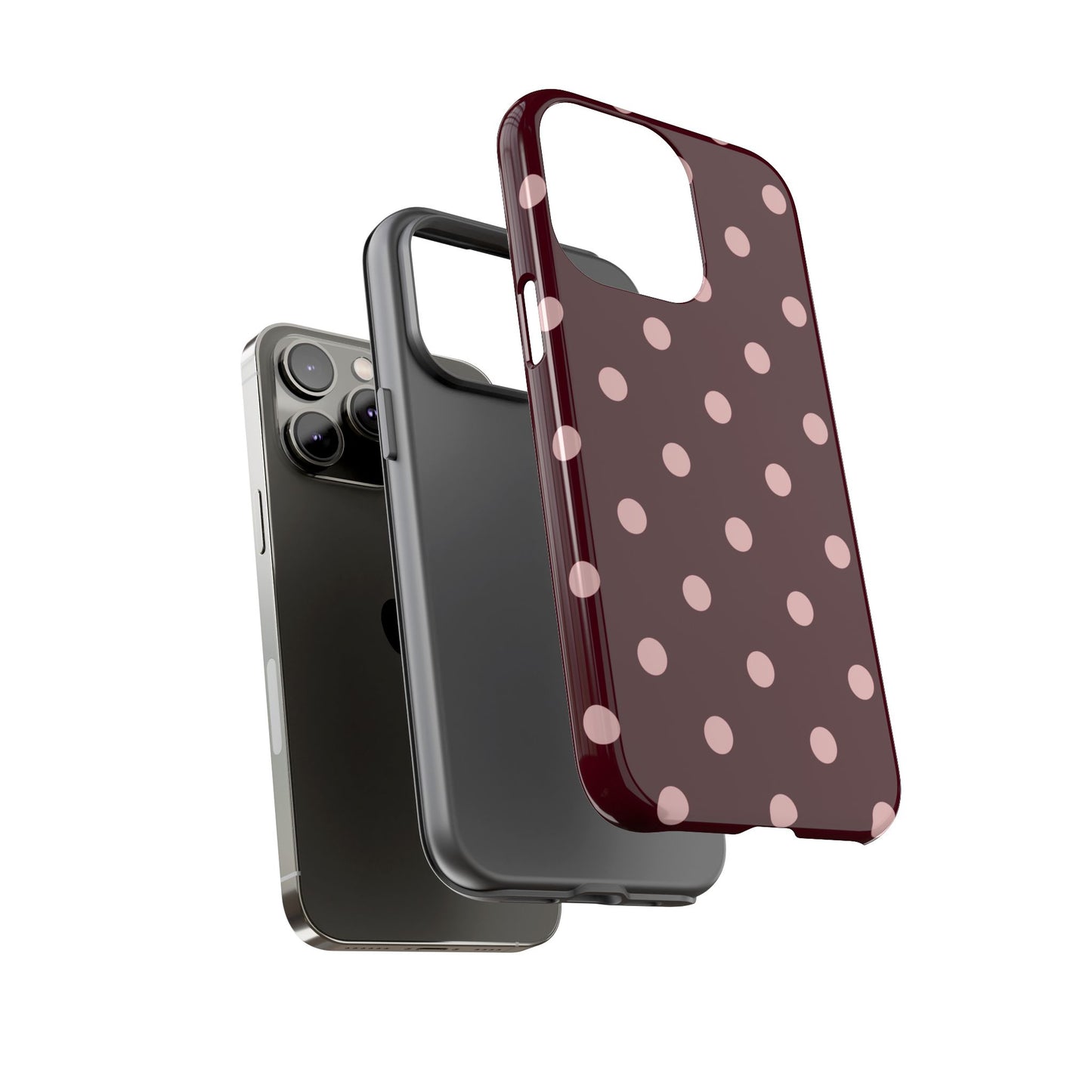Burgundy & Blush Polka Dot Tough Phone Case