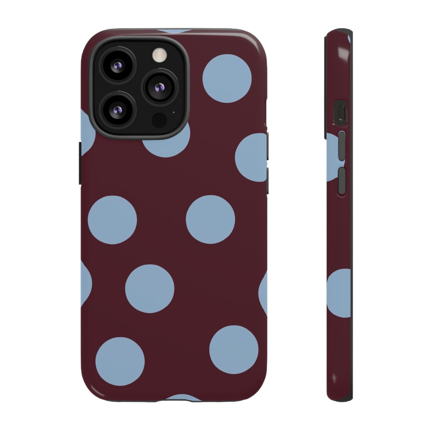 Blue & Burgundy Polka Dot Tough Phone Case