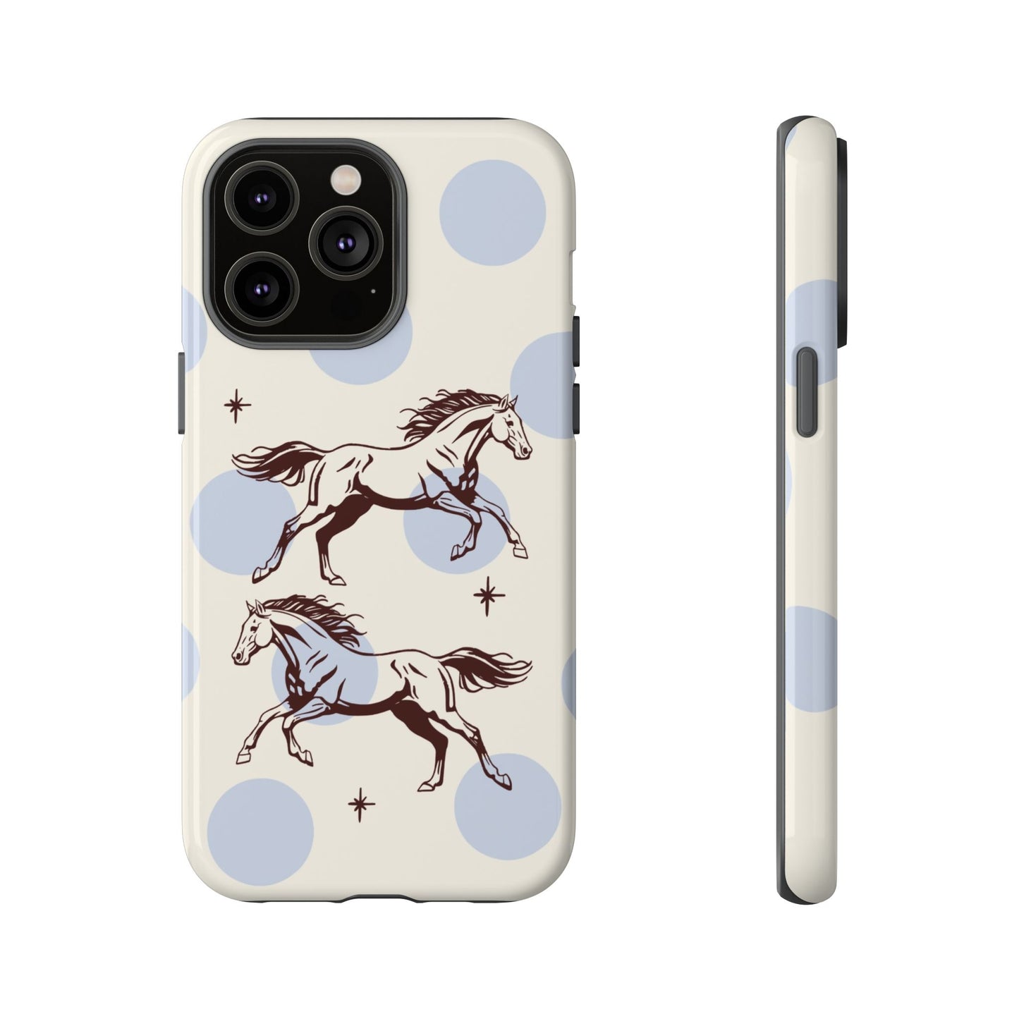 Horse Polka Dot Phone Case — Vintage Running Horses iPhone Cover