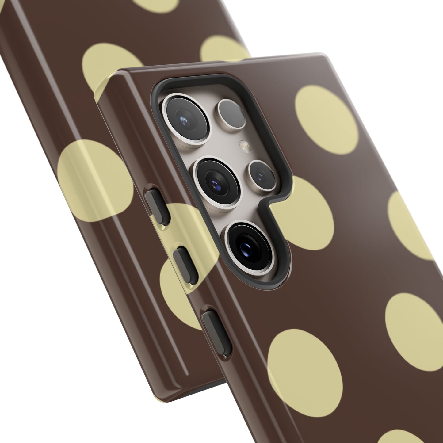 Brown & Butter Yellow Polka Dot Tough Phone Case