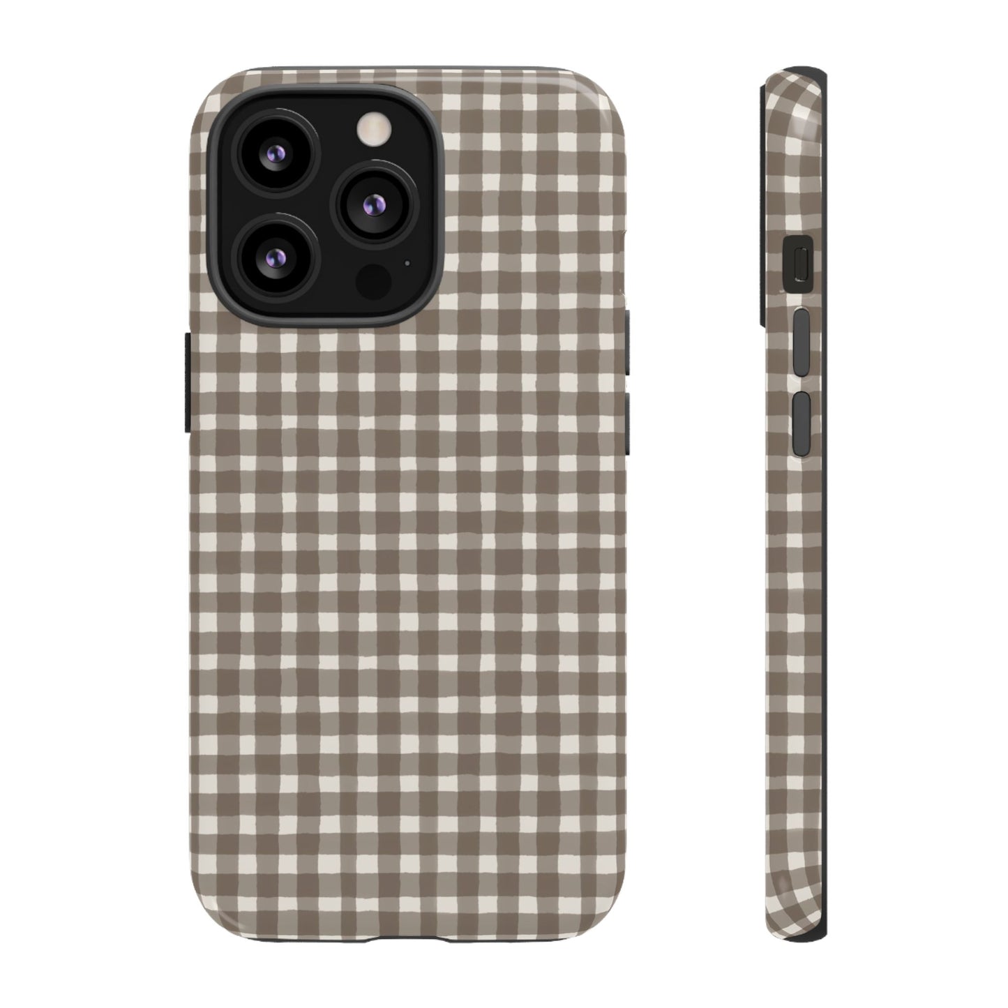Brown Gingham Tough Phone Case