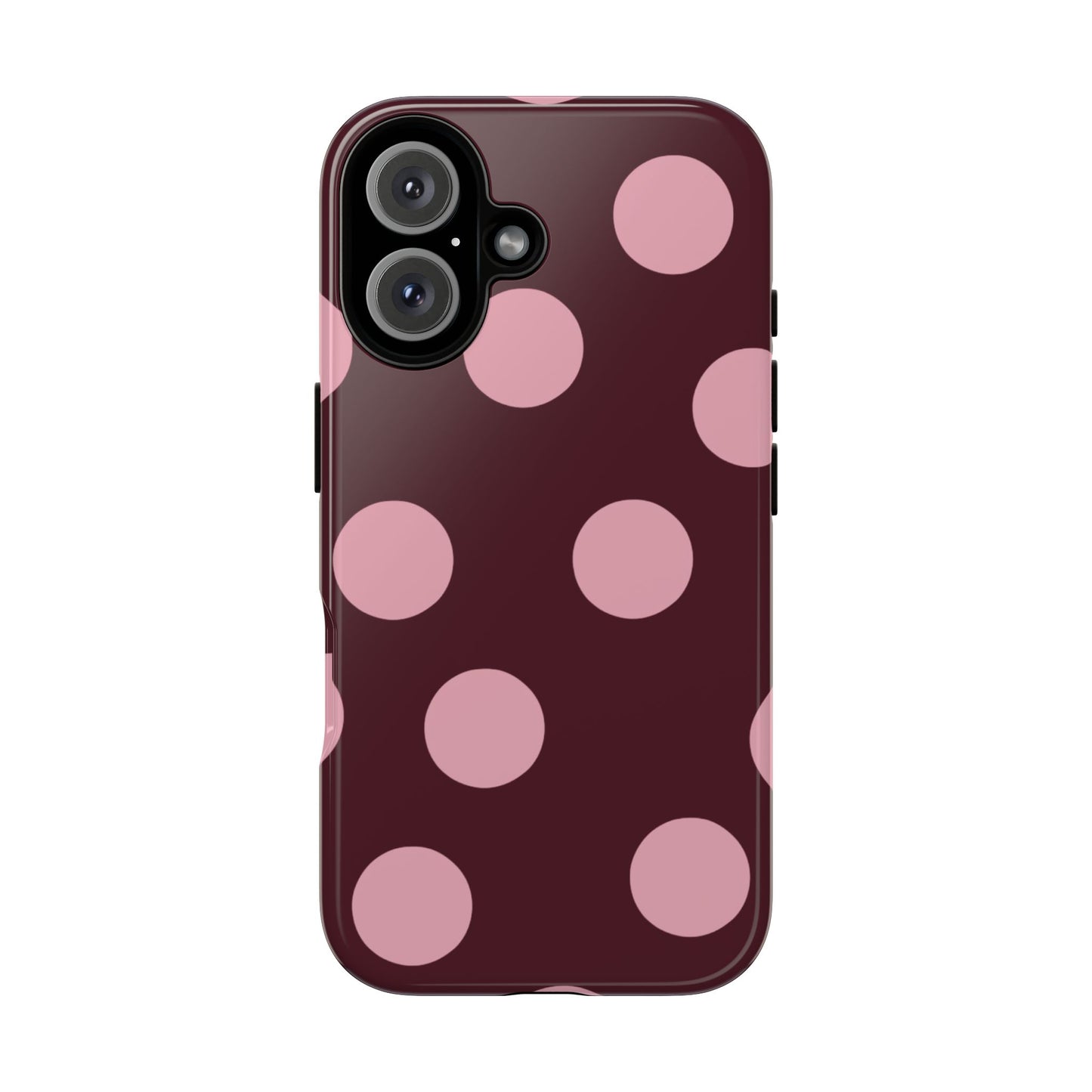 Burgundy & Pink Polka Dot Tough Phone Case