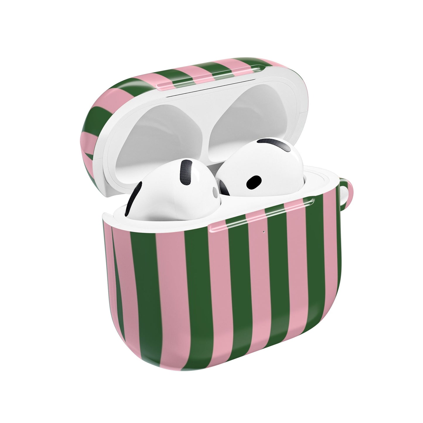 AirPods Case — Pink & Green Vertical Stripe Protective Cover