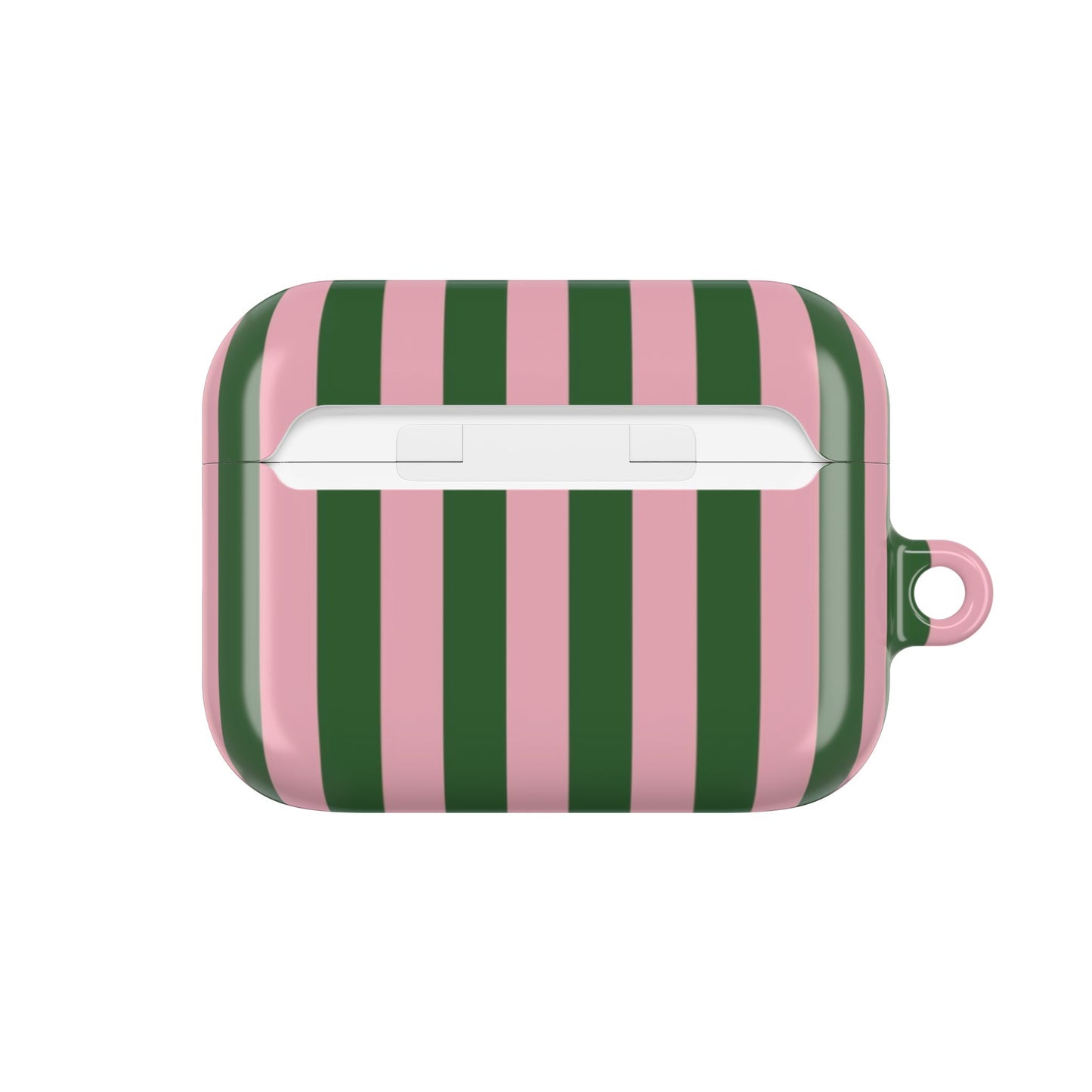 AirPods Case — Pink & Green Vertical Stripe Protective Cover