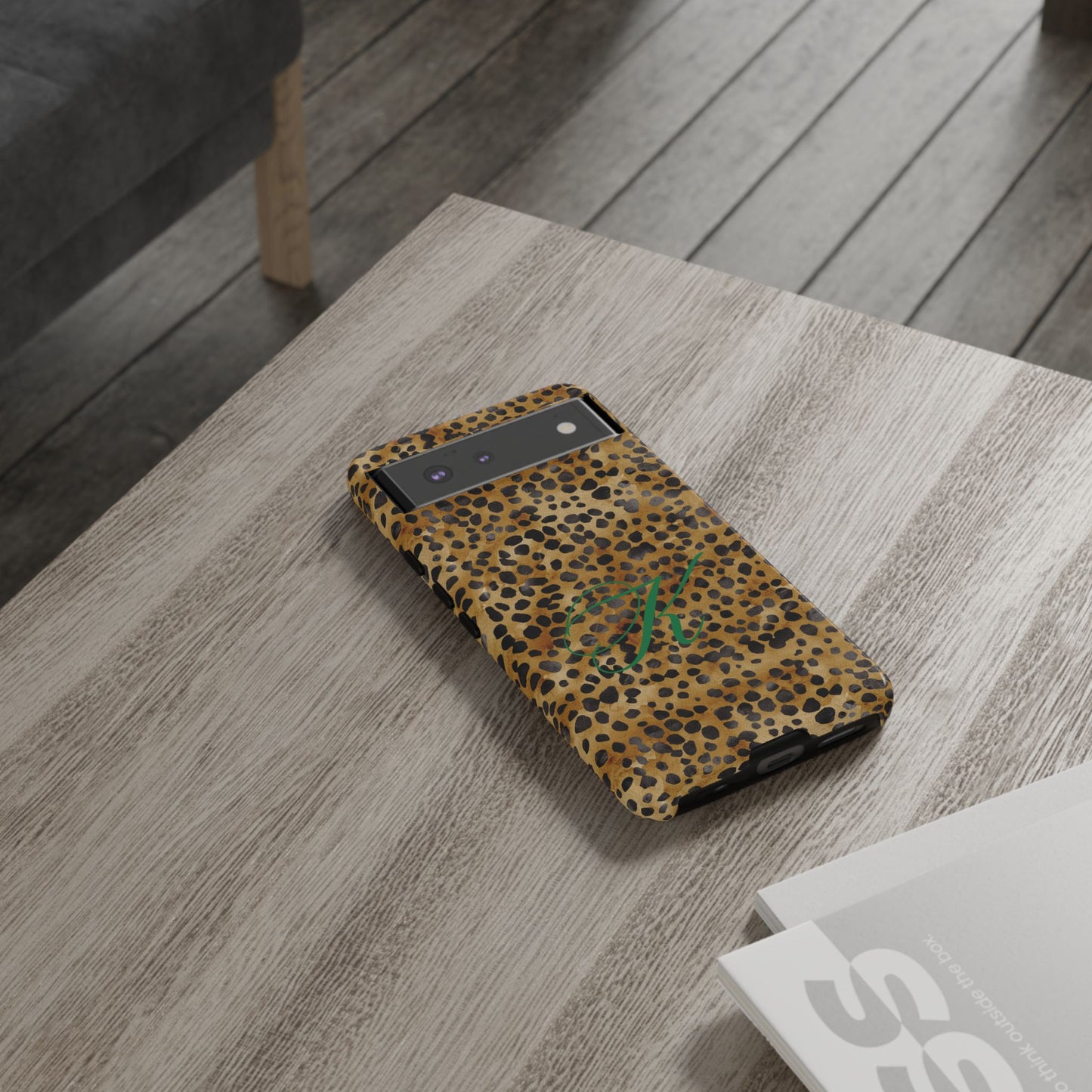 Personalized Initial Leopard Monogram Tough Case