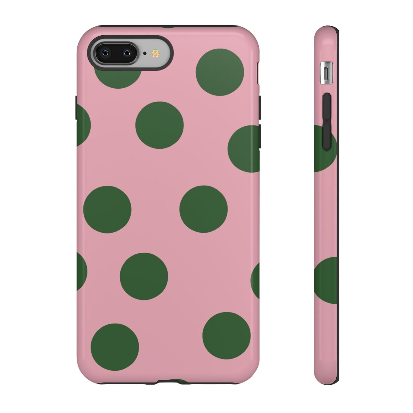 Pink & Green Polka Dot Tough Phone Case