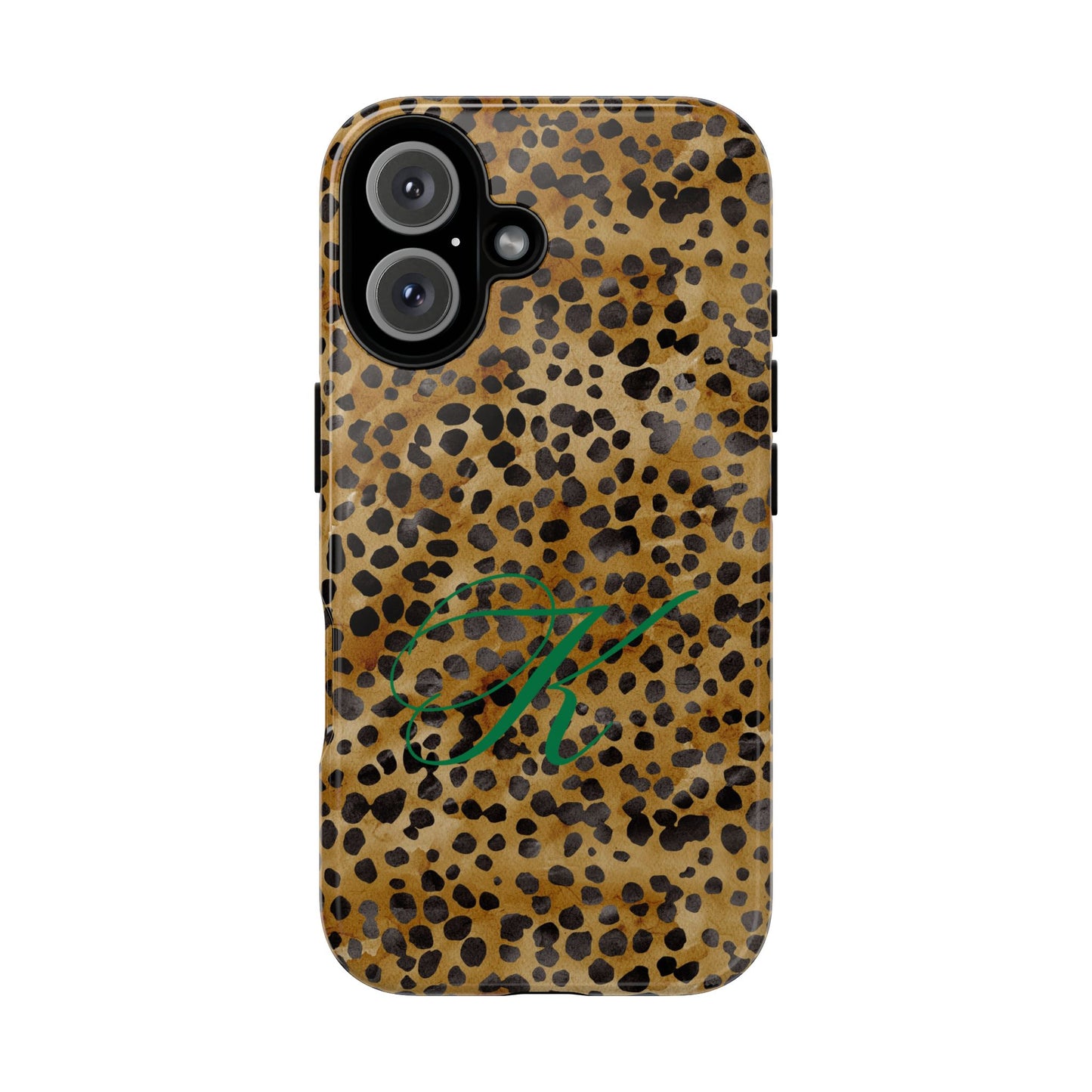 Personalized Initial Leopard Monogram Tough Case