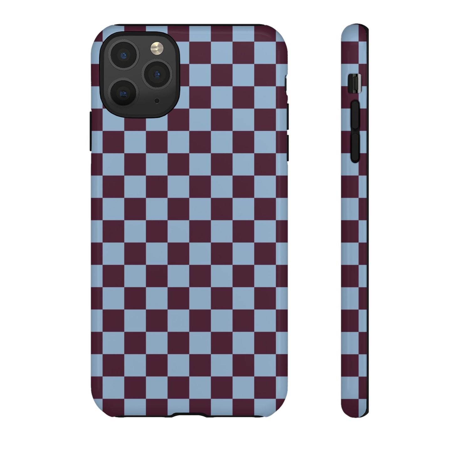 Blue & Burgundy Checkered Phone Case