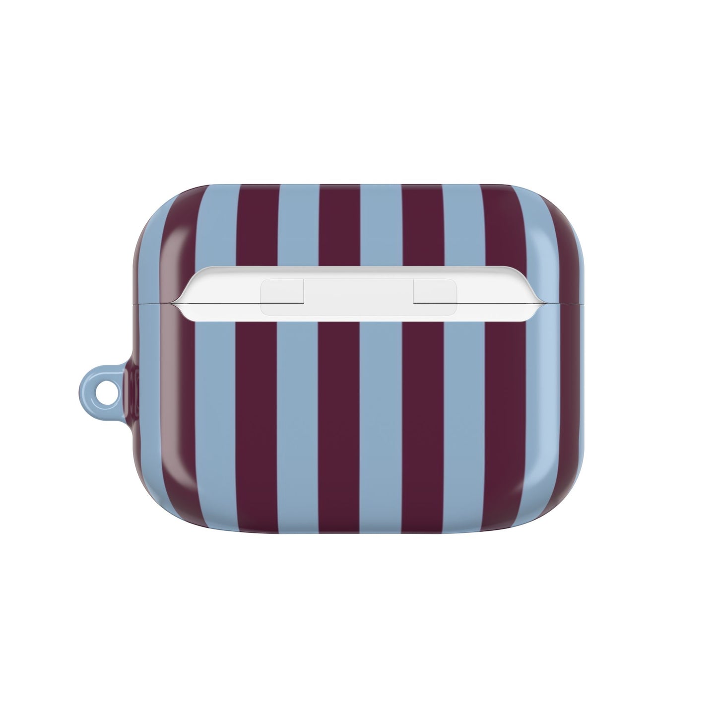 Striped AirPod Case — Blue & Burgundy Protective Cover