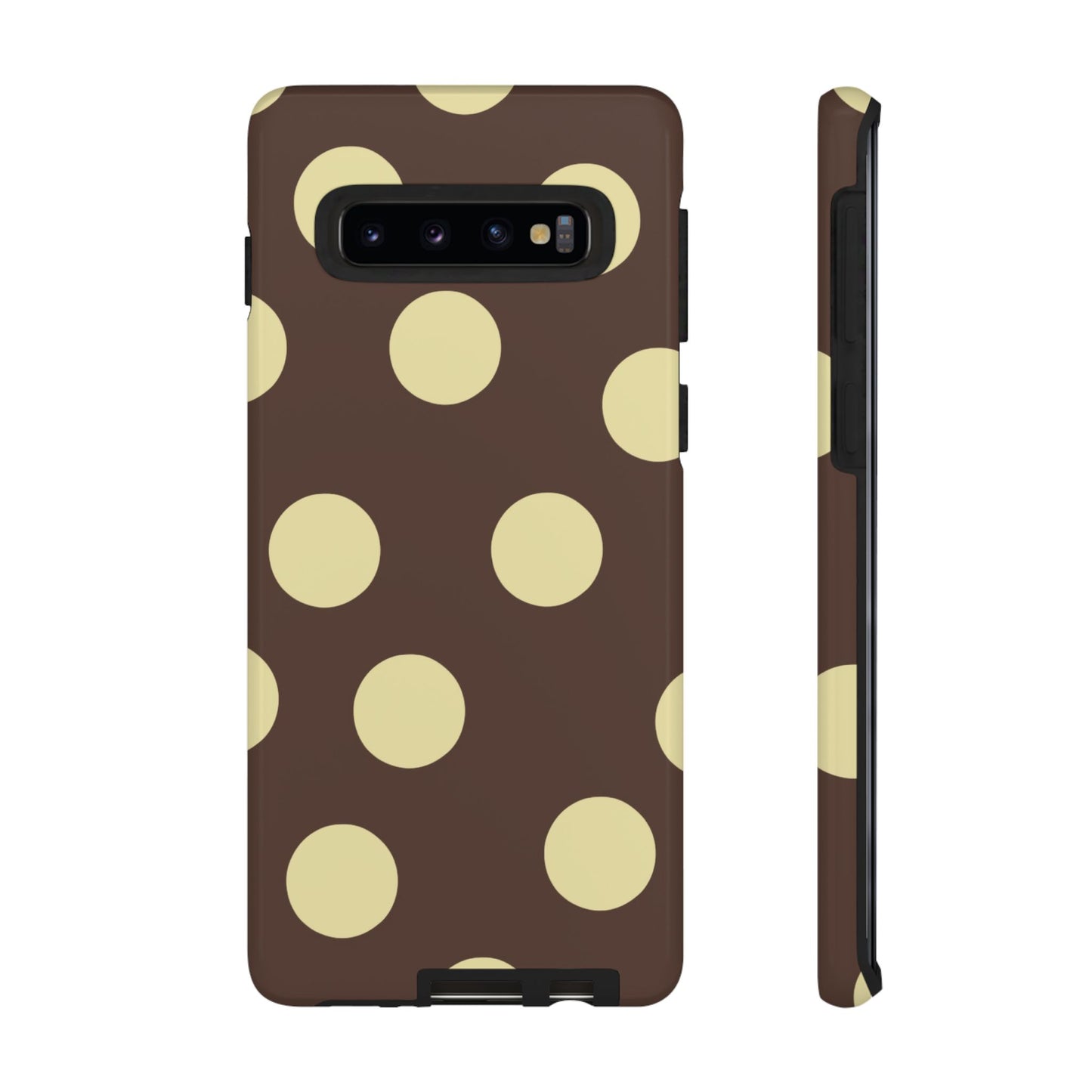 Brown & Butter Yellow Polka Dot Tough Phone Case