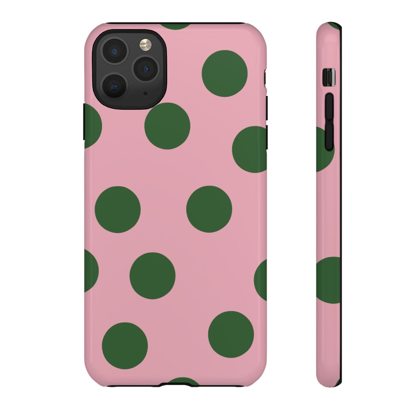 Pink & Green Polka Dot Tough Phone Case