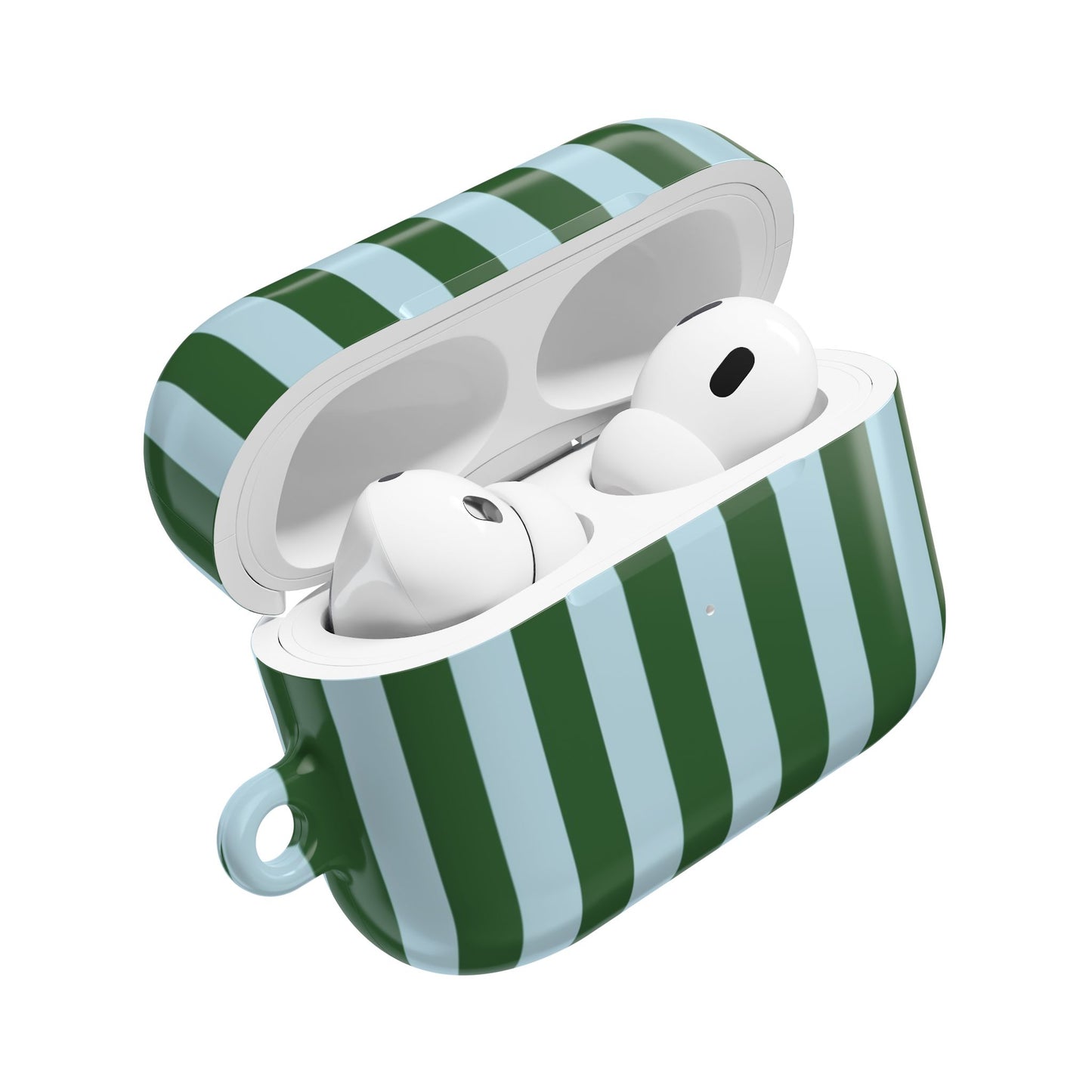 Striped Green AirPod Case – Retro Vertical Stripe Protective Cover