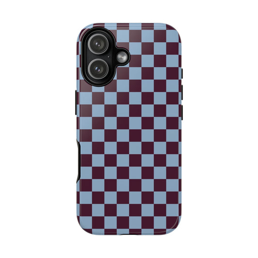 Blue & Burgundy Checkered Phone Case