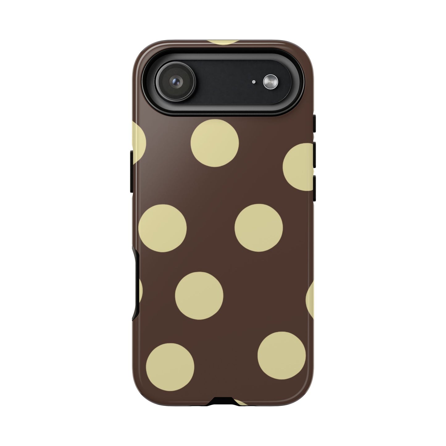 Brown & Butter Yellow Polka Dot Tough Phone Case