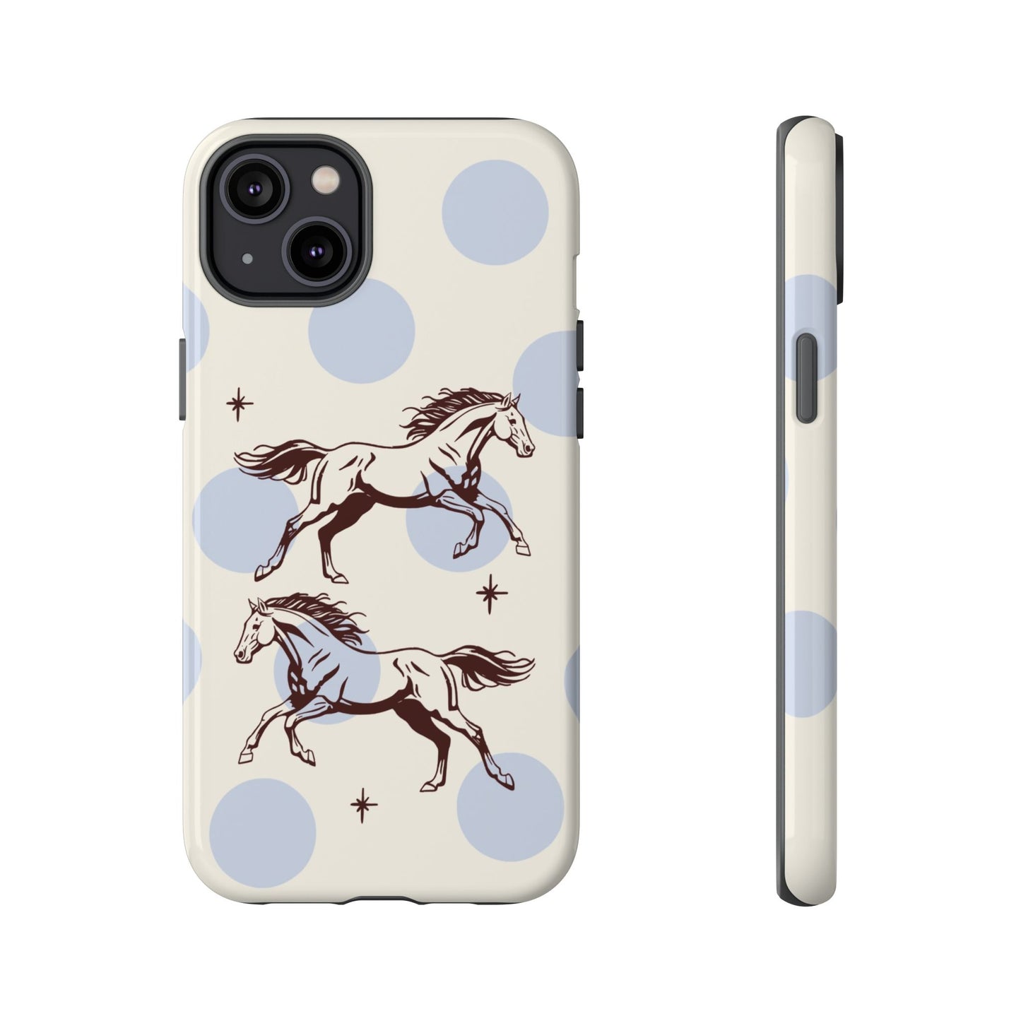 Horse Polka Dot Phone Case — Vintage Running Horses iPhone Cover