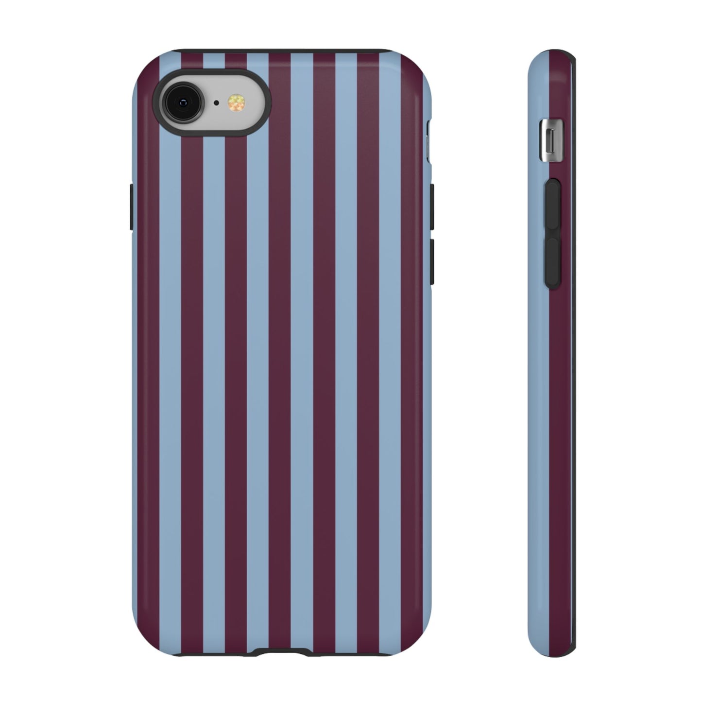 Blue & Burgundy Striped Tough Phone Case