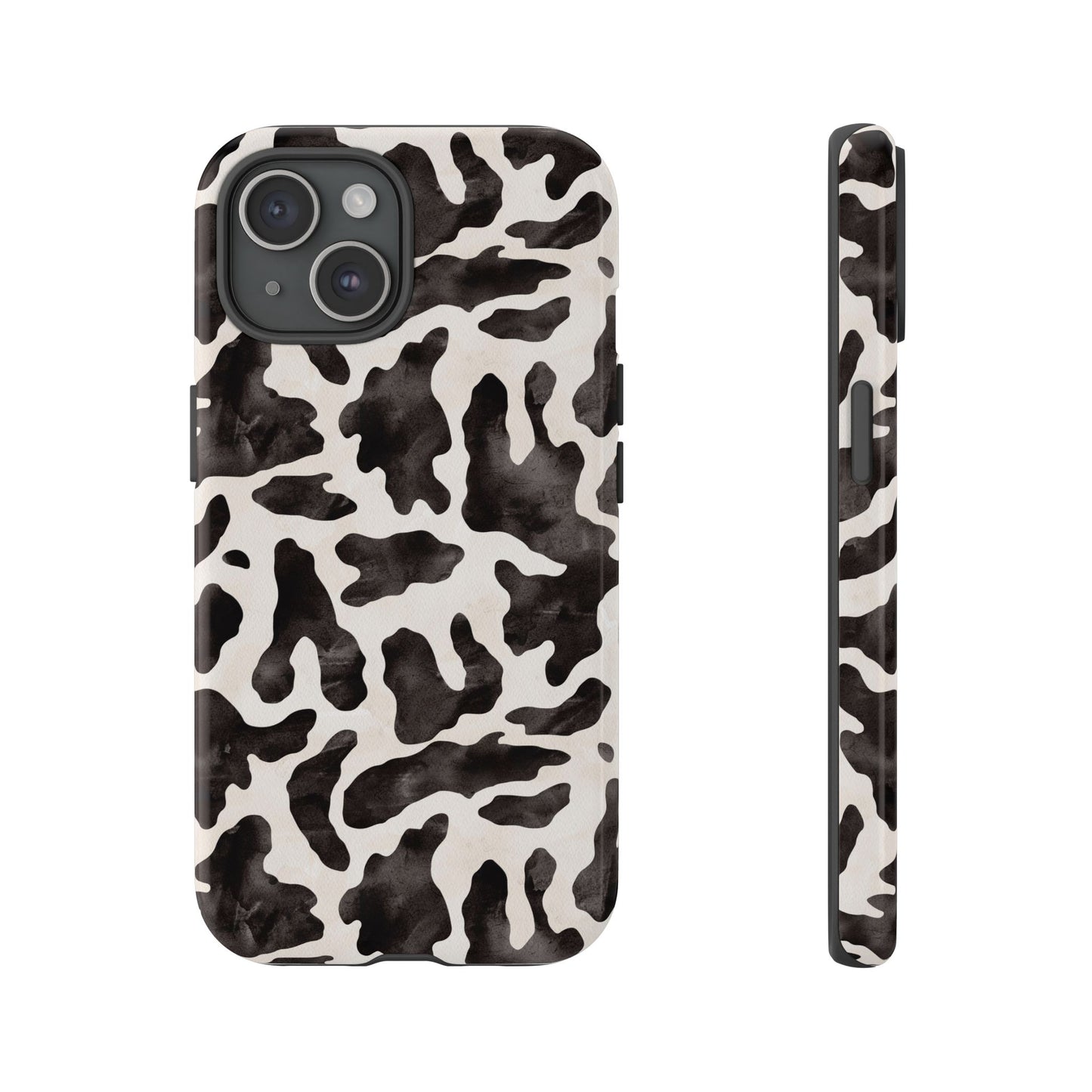 Black & White Cow Print Phone Case — Stylish Protective Tough Case