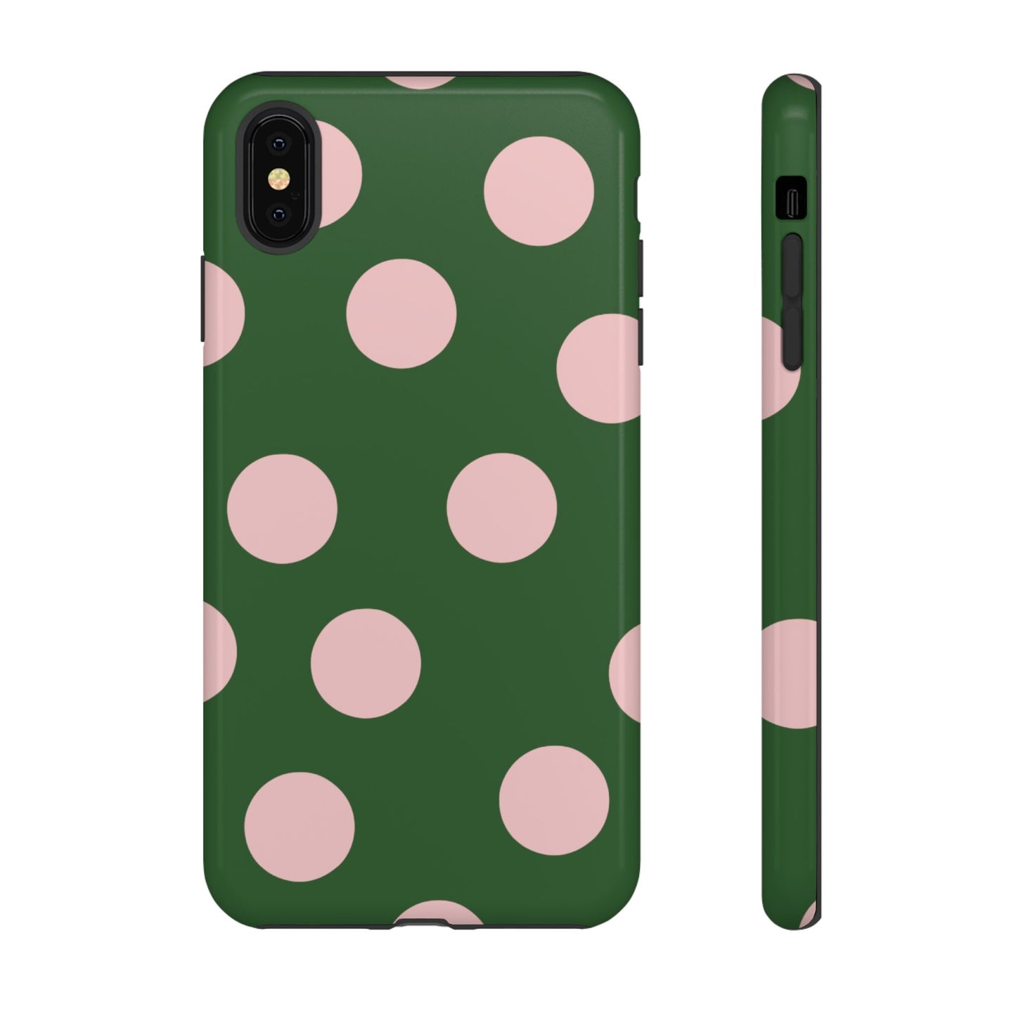 Pink & Green Polka Dot Tough Phone Case