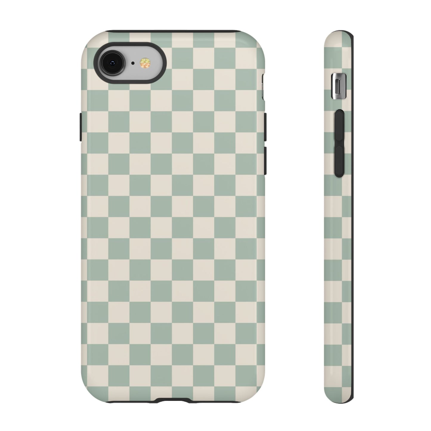 Sage Green & Beige Checkered Phone Case