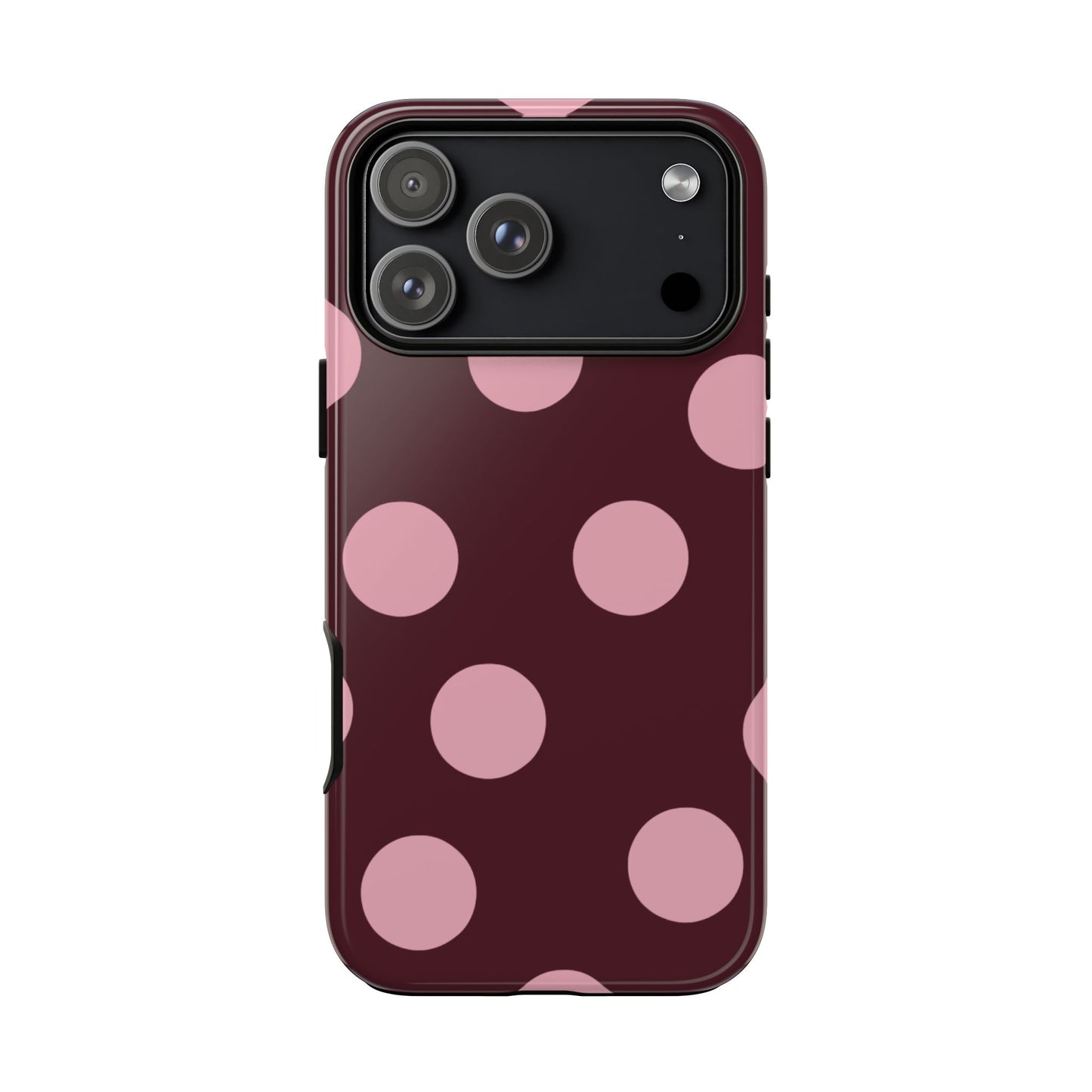 Burgundy & Pink Polka Dot Tough Phone Case