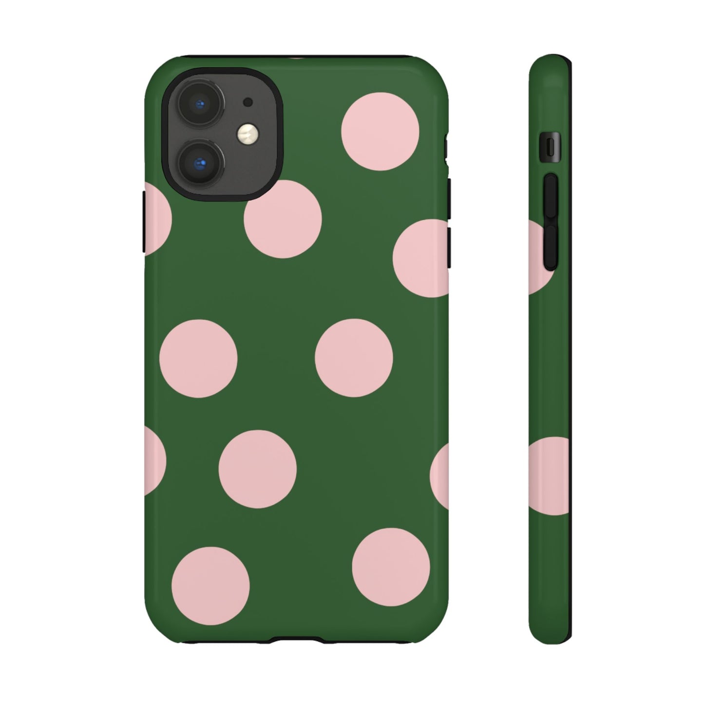 Pink & Green Polka Dot Tough Phone Case