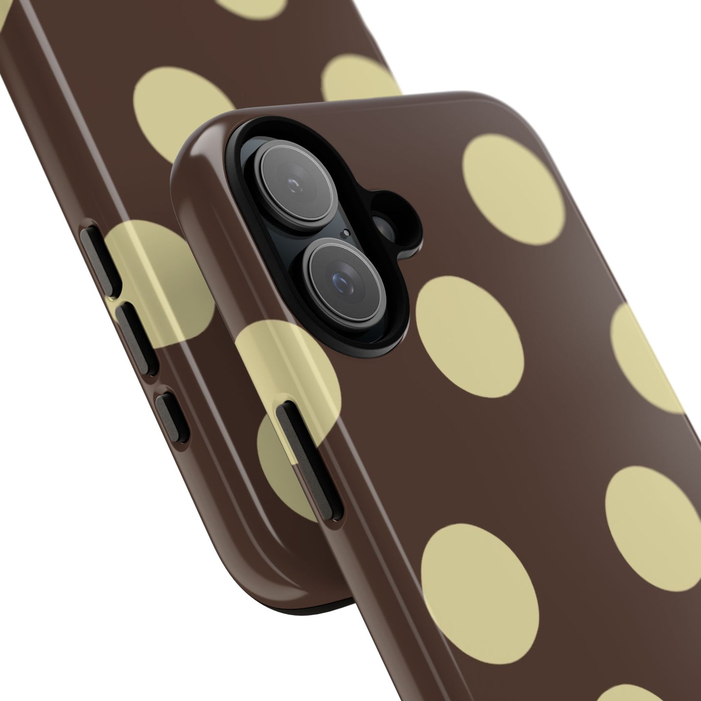 Brown & Butter Yellow Polka Dot Tough Phone Case