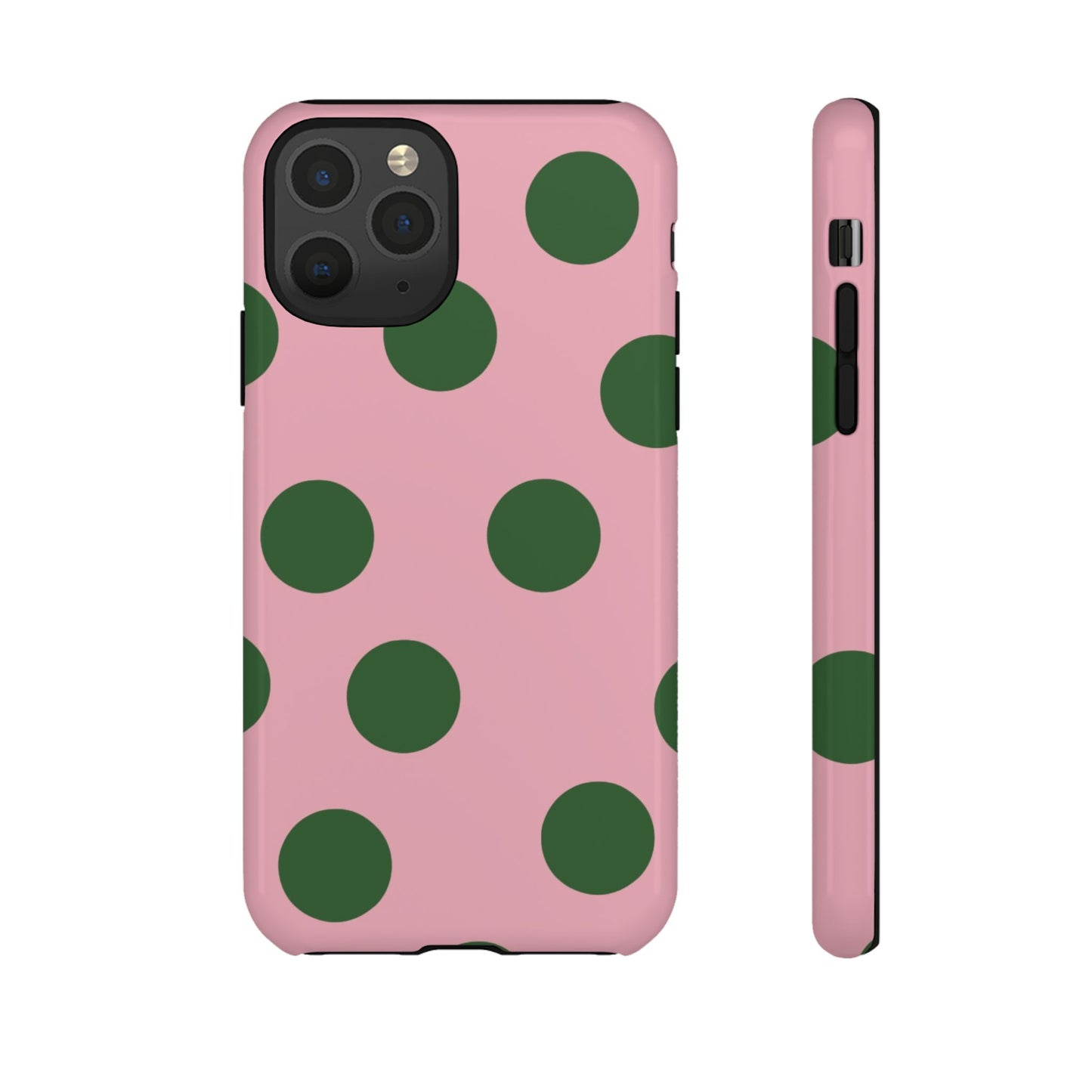 Pink & Green Polka Dot Tough Phone Case