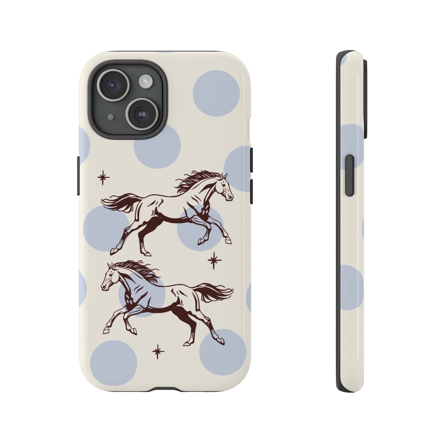 Horse Polka Dot Phone Case — Vintage Running Horses iPhone Cover