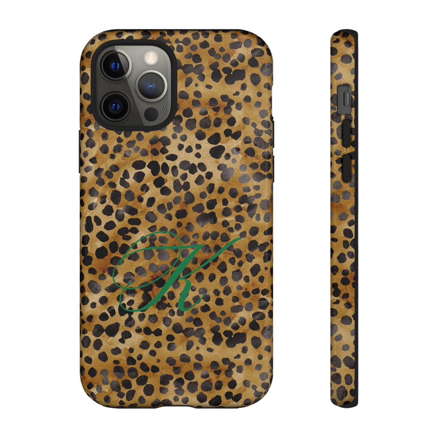 Personalized Initial Leopard Monogram Tough Case