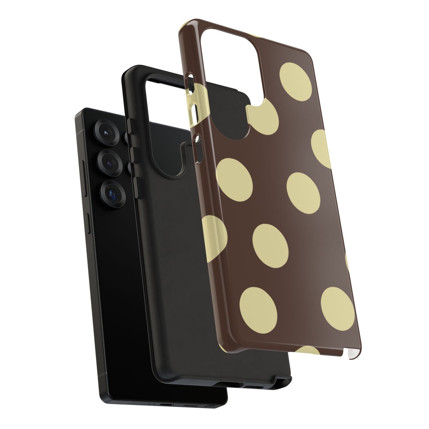 Brown & Butter Yellow Polka Dot Tough Phone Case