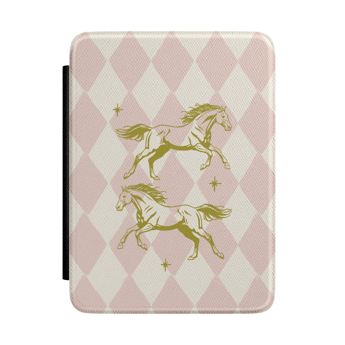 Kindle Case — Pink Harlequin with Horses Kindle Cover