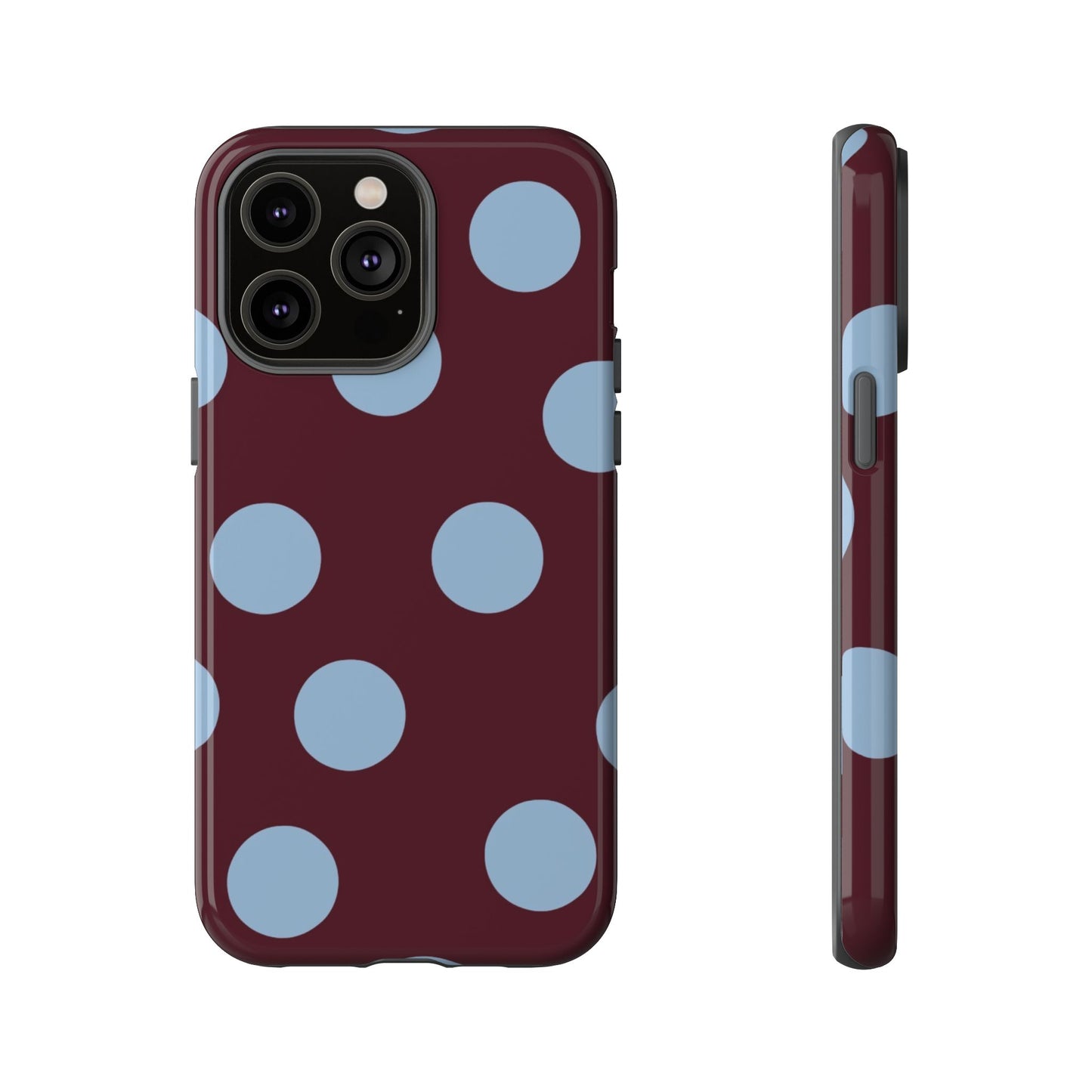 Blue & Burgundy Polka Dot Tough Phone Case