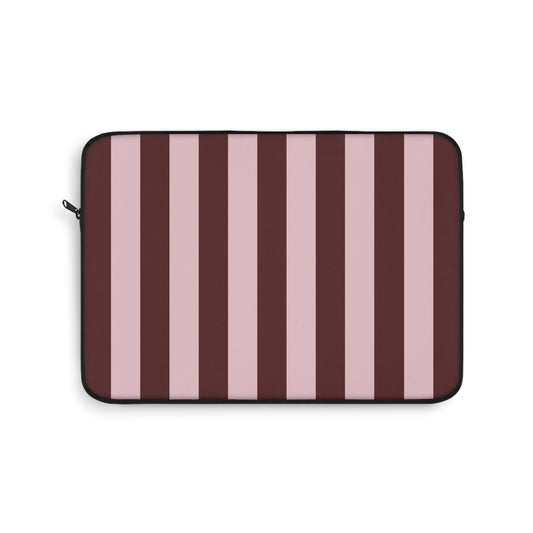 Pink & Burgundy Vertical Stripe Laptop Sleeve — Sleek Striped Laptop Case