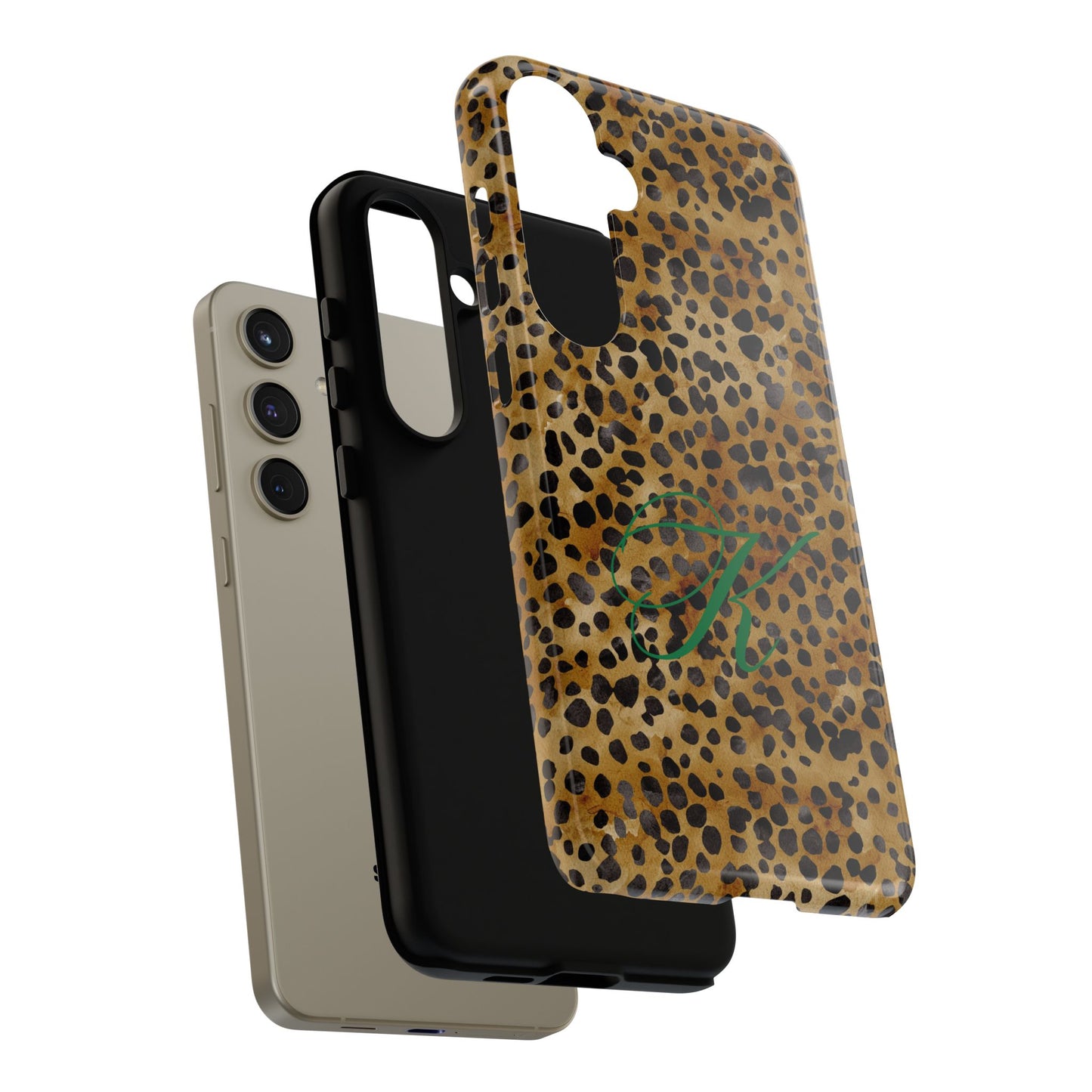 Personalized Initial Leopard Monogram Tough Case