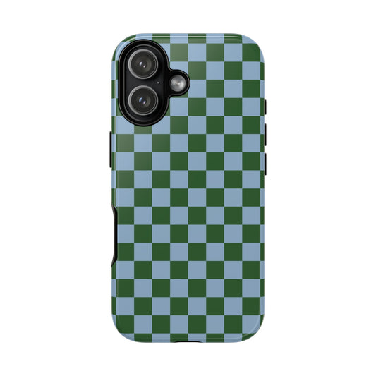 Green & Blue Checkered Phone Case