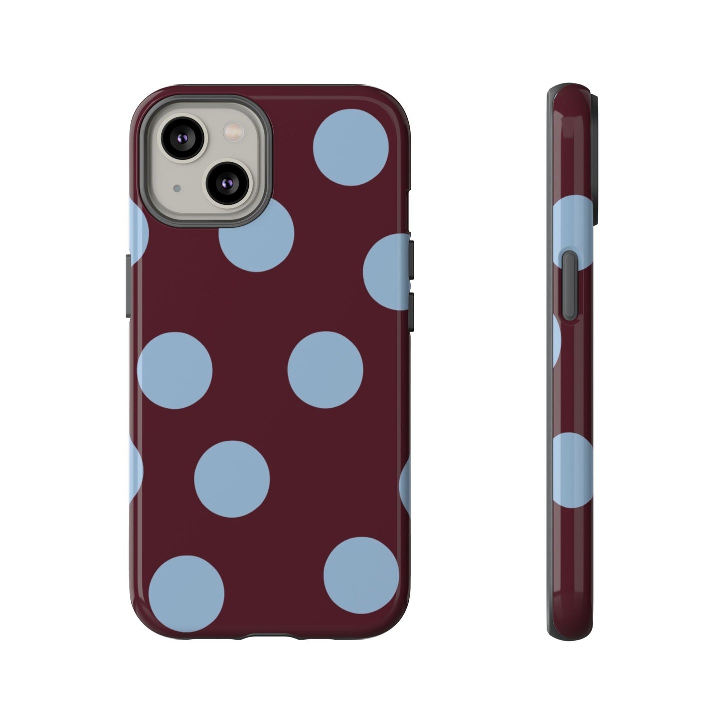Blue & Burgundy Polka Dot Tough Phone Case