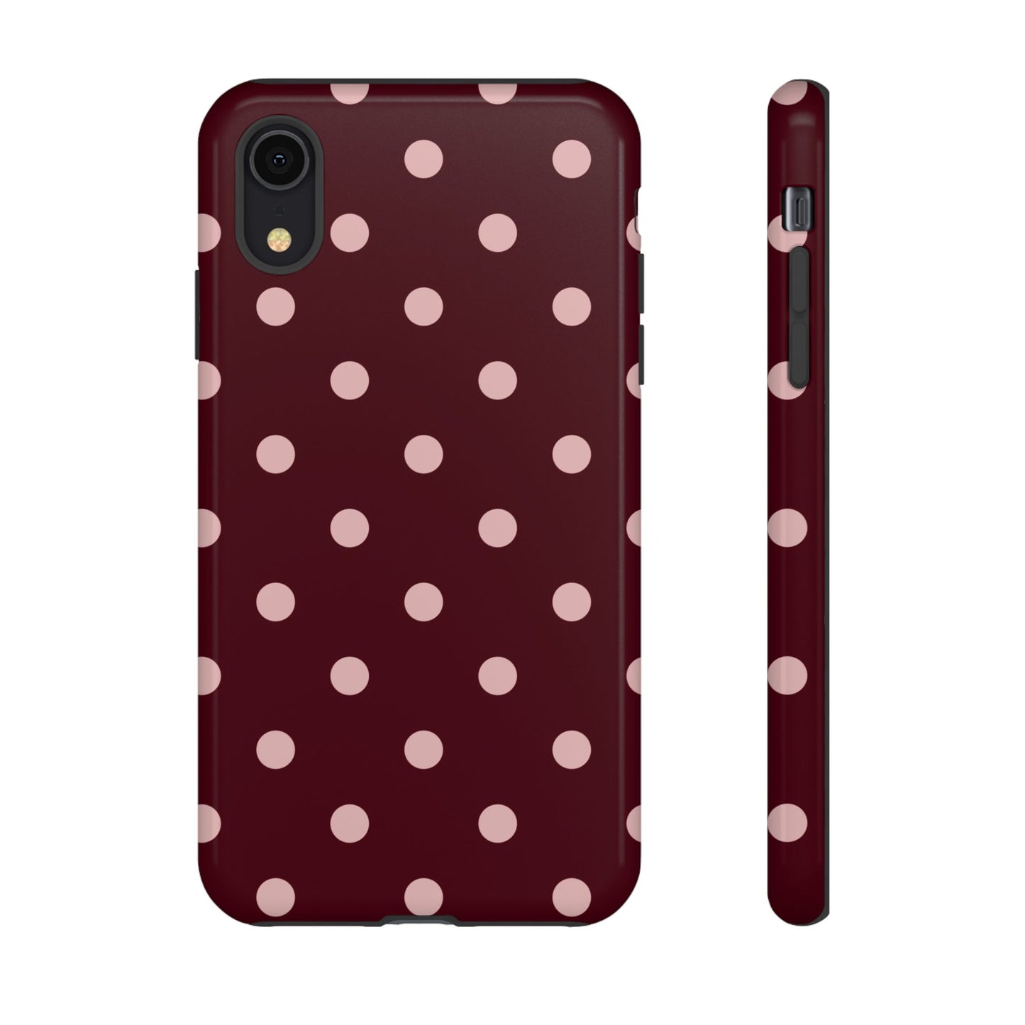 Burgundy & Blush Polka Dot Tough Phone Case