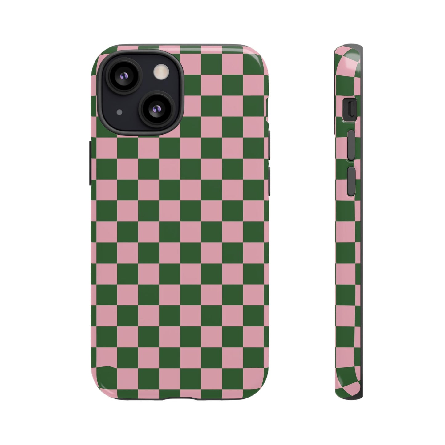 Green & Pink Checkered Phone Case