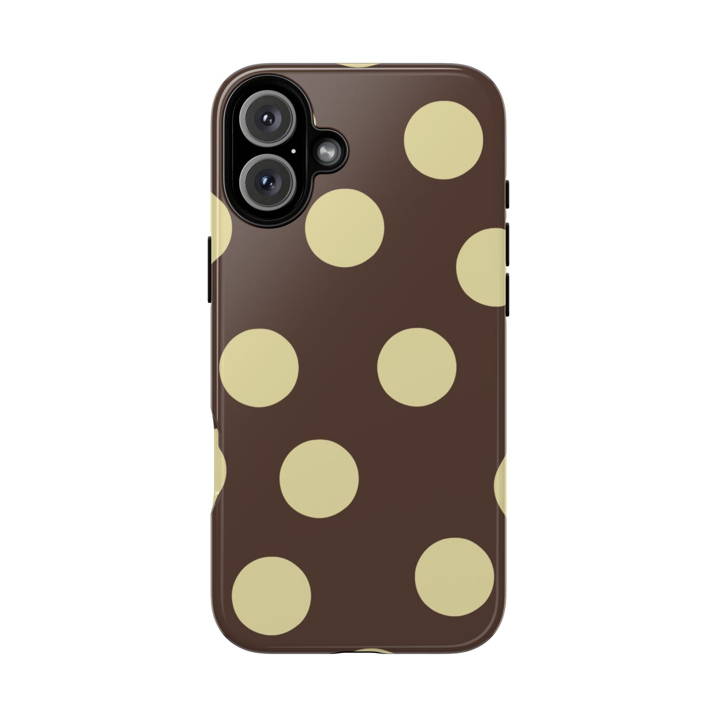 Brown & Butter Yellow Polka Dot Tough Phone Case