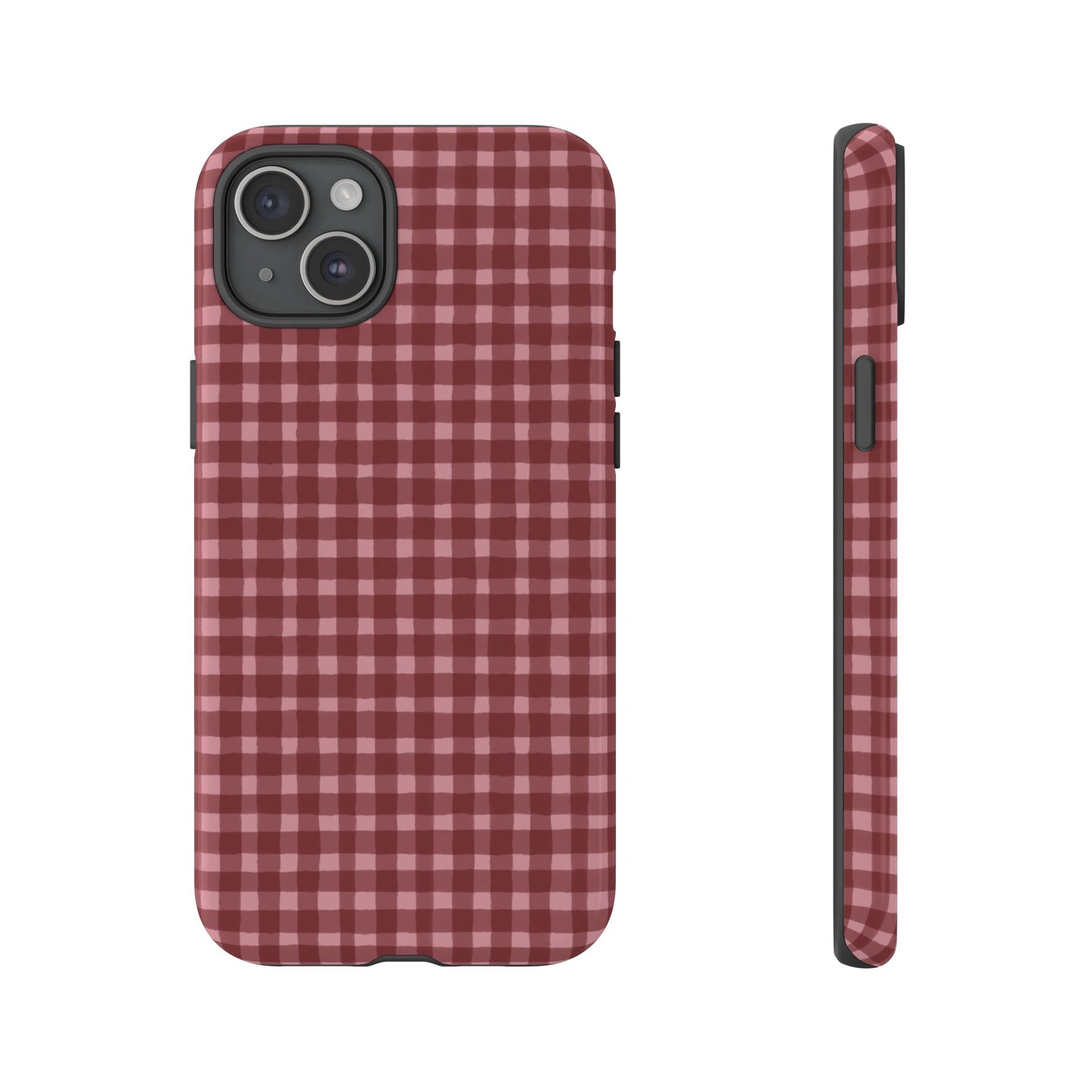 Gingham Burgundy Tough Phone Case