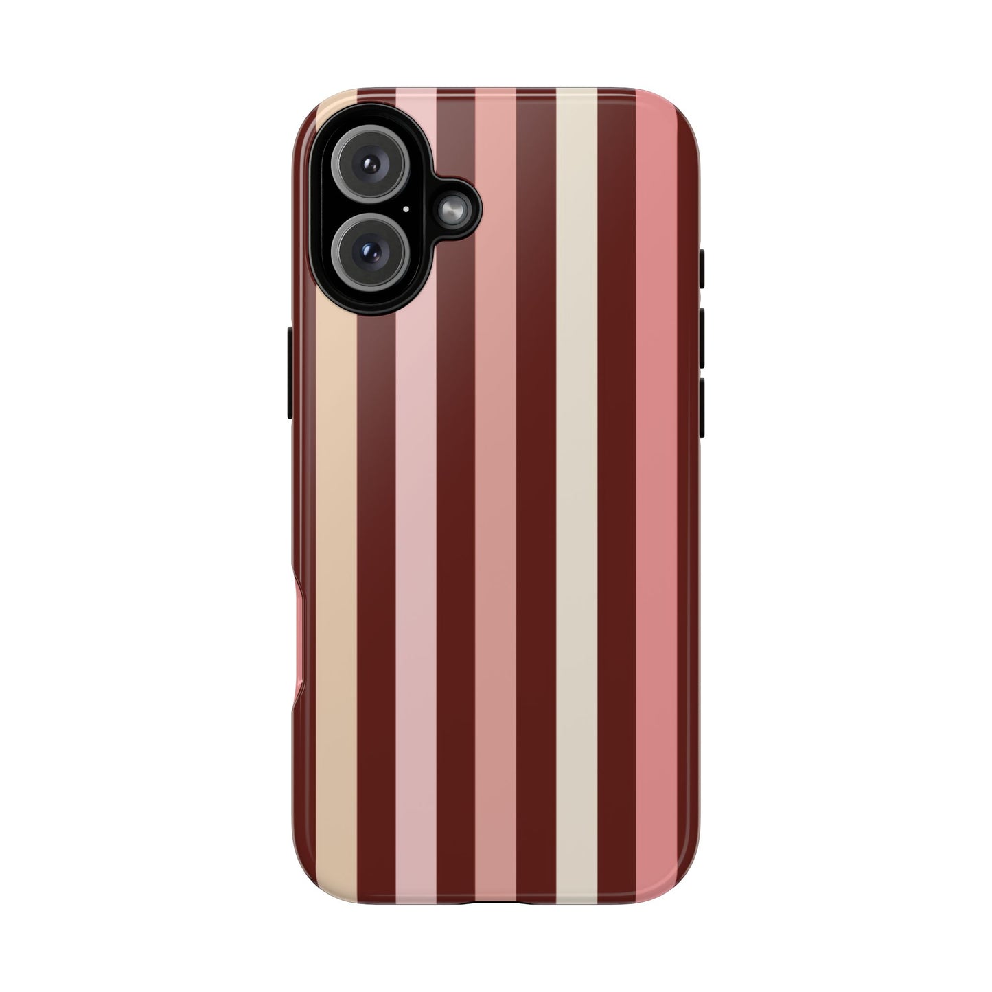 Burgundy Striped Tough Phone Case