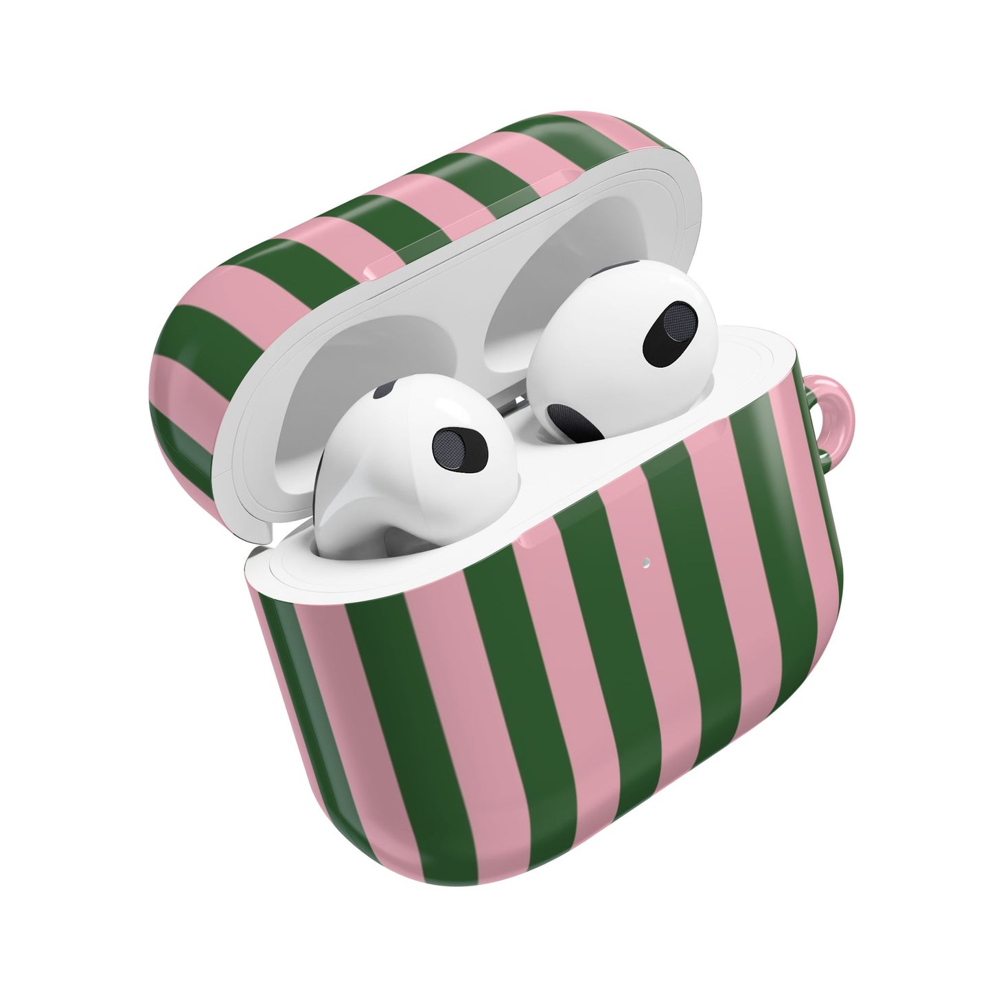 AirPods Case — Pink & Green Vertical Stripe Protective Cover