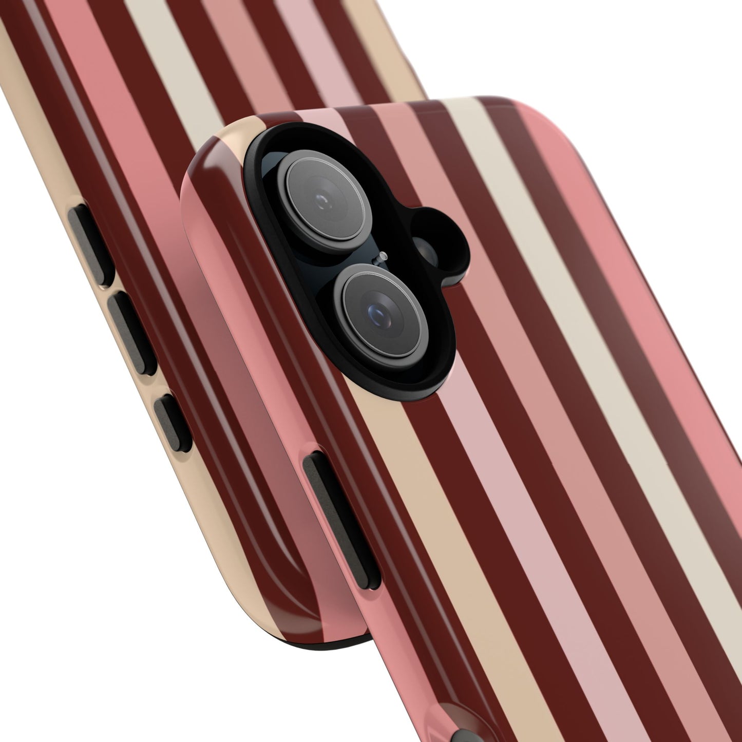 Burgundy Striped Tough Phone Case