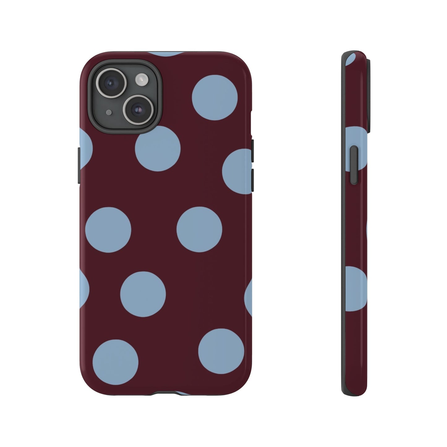 Blue & Burgundy Polka Dot Tough Phone Case