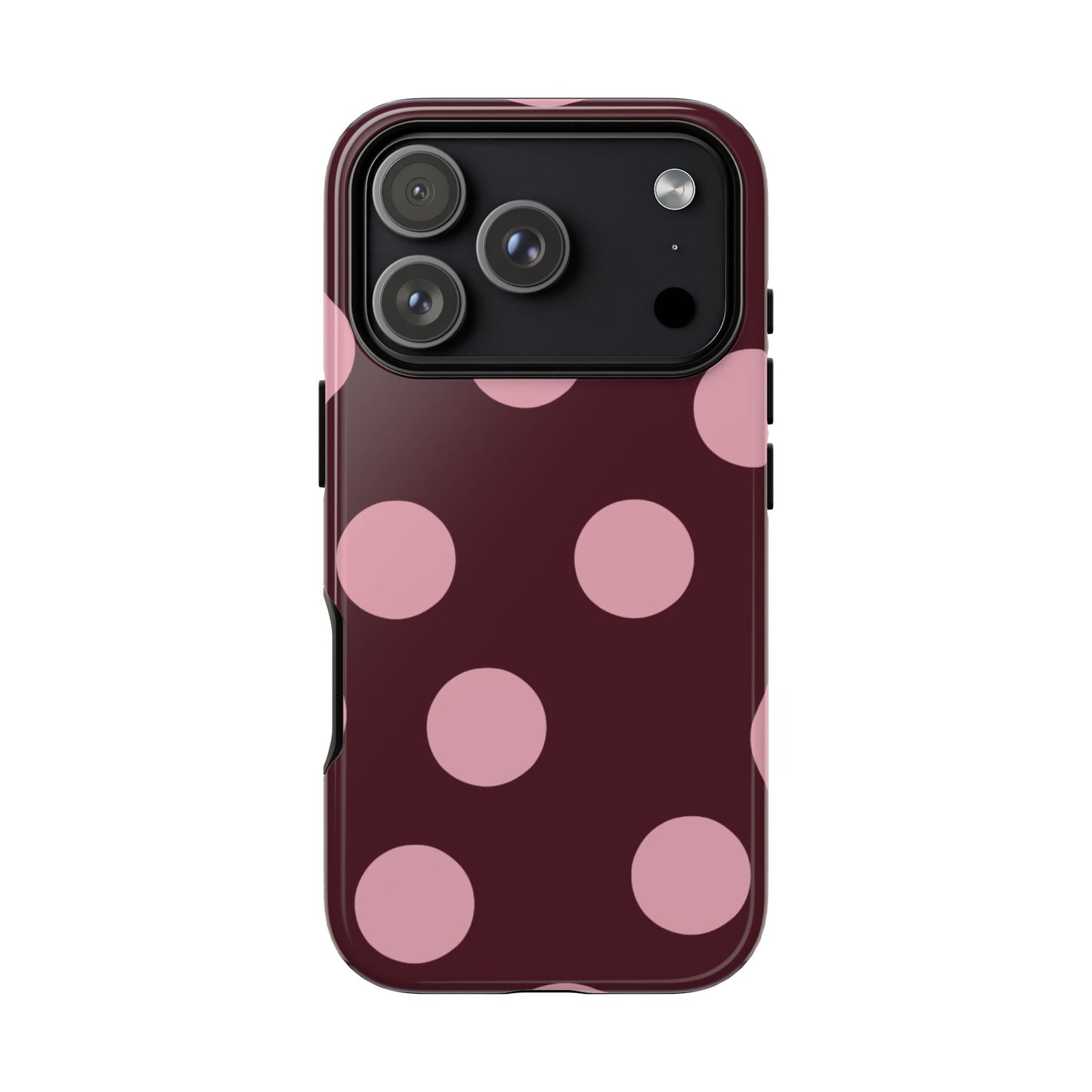 Burgundy & Pink Polka Dot Tough Phone Case