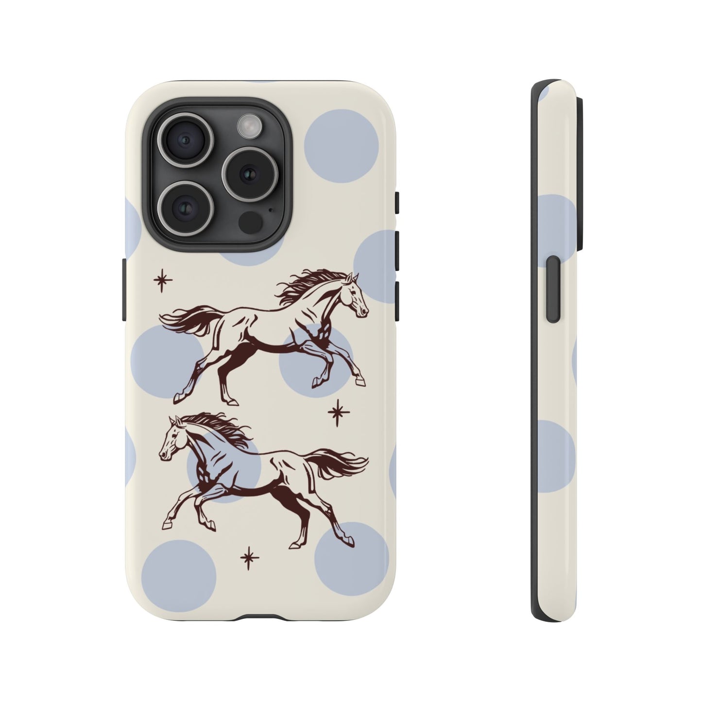 Horse Polka Dot Phone Case — Vintage Running Horses iPhone Cover